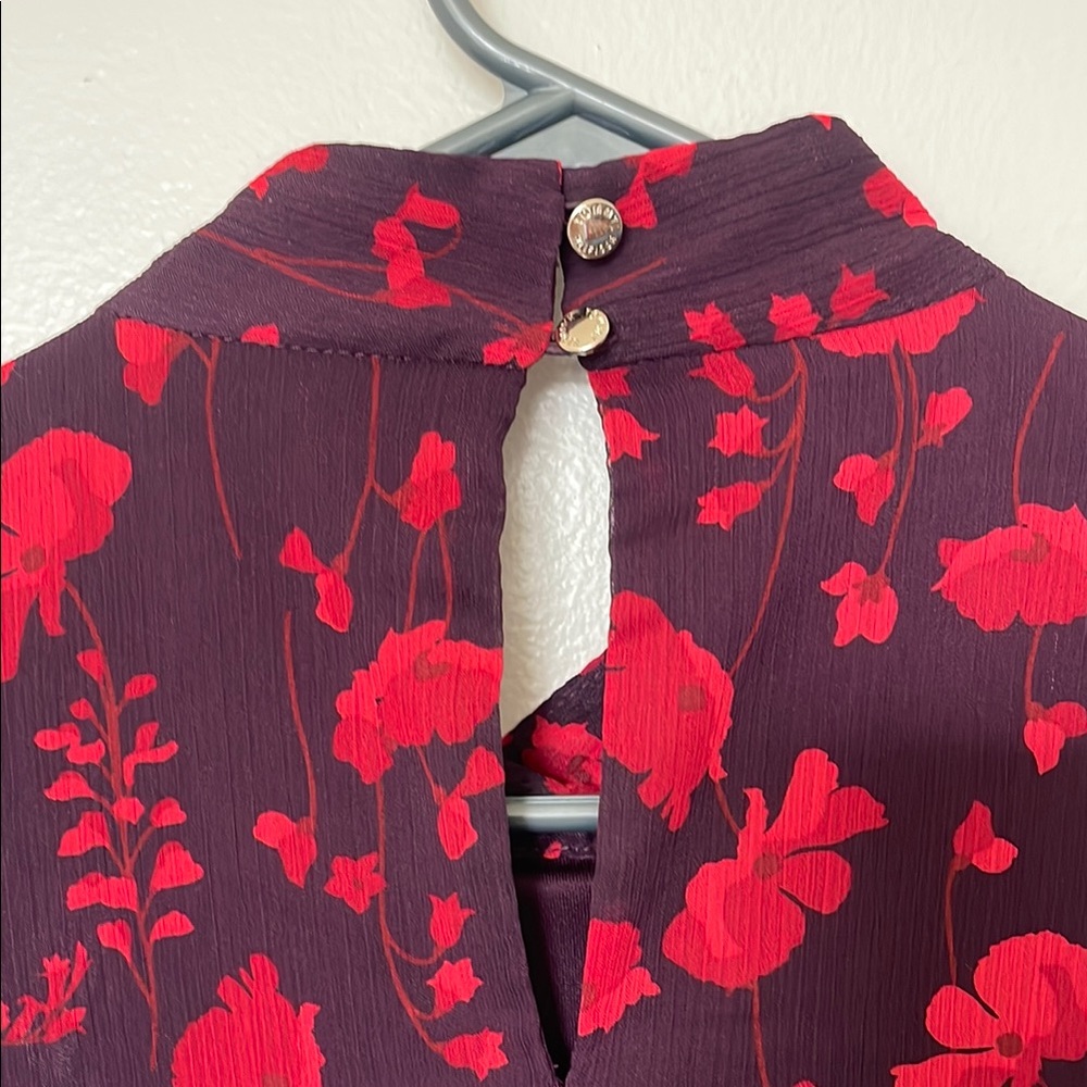 Tommy Hilfinger Elegant Red Floral Sleeveless Dress Size 6 - Picture 5 of 7